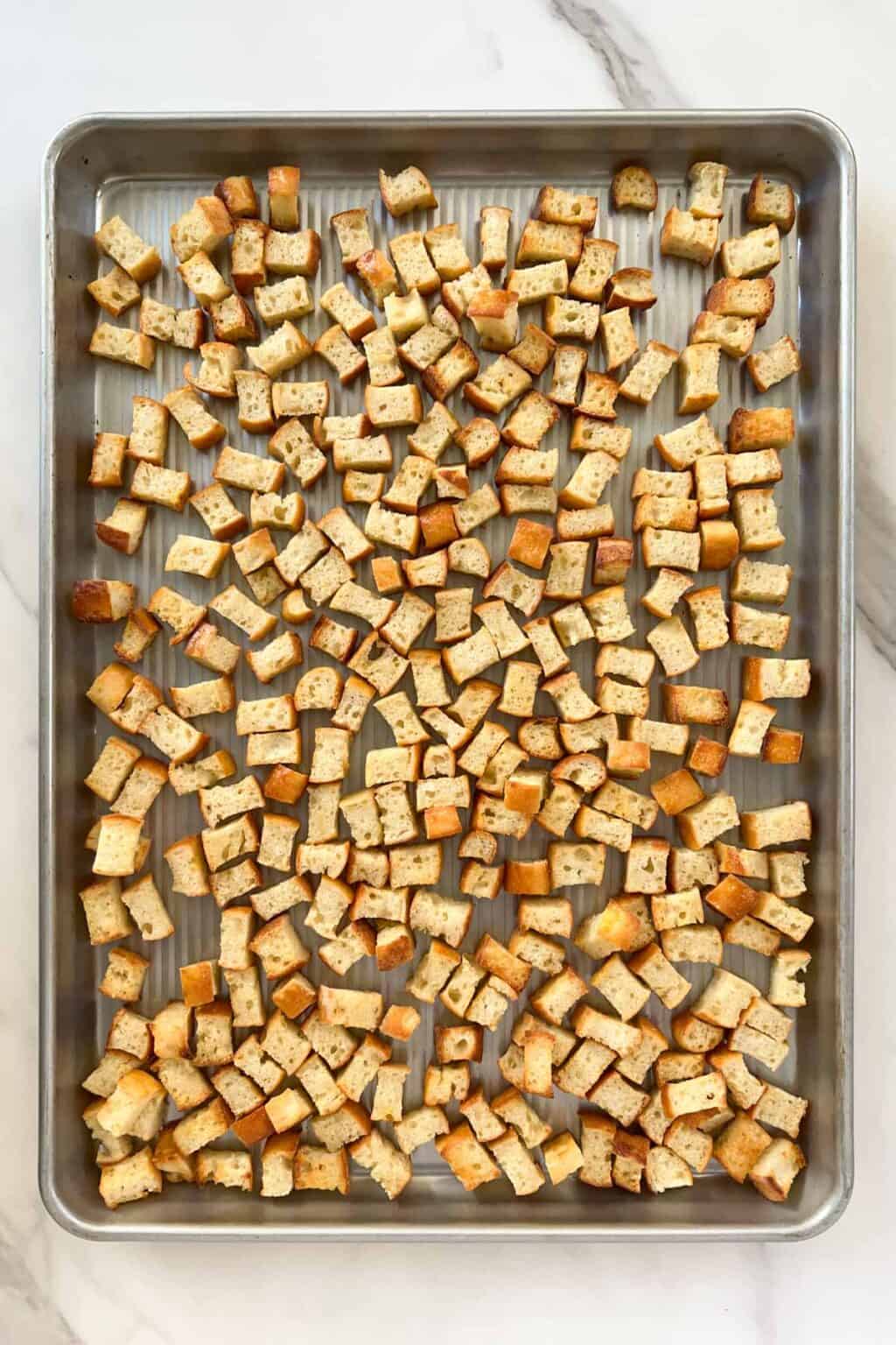 How to Make Bread Cubes for Stuffing - Little Nonni
