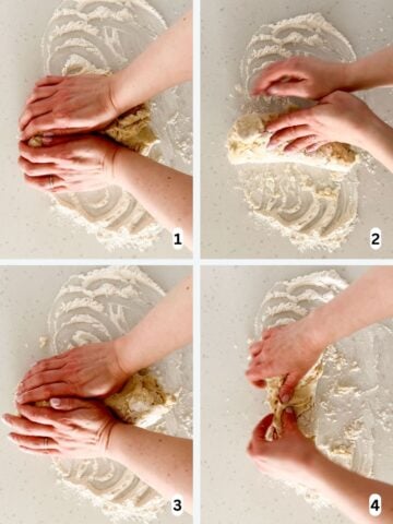 The dough is kneaded until it is smooth and well incorporated.