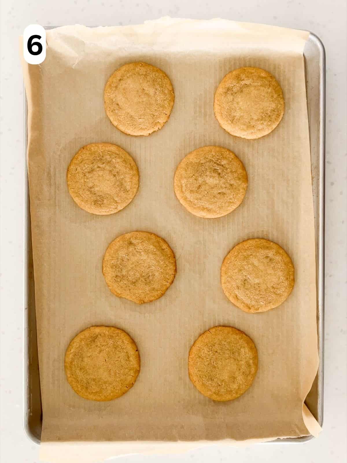 The cookies are baked until the edges are crisp and lightly golden.
