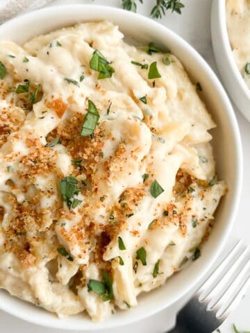 A bowl of Italian mac and cheese.